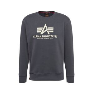 ALPHA INDUSTRIES Mikina 'Basic'  tmavosivá / biela