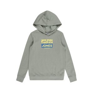 Jack & Jones Junior Mikina 'JOHN'  sivá / svetložltá / kráľovská modrá