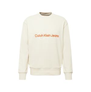 Calvin Klein Jeans Mikina  krémová / oranžová / biela