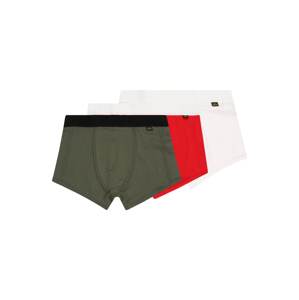 ALPHA INDUSTRIES Boxerky  červená / biela / kaki / čierna / tmavooranžová