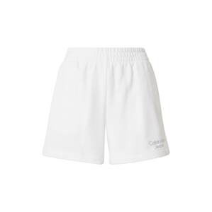 Calvin Klein Jeans Nohavice  biela / strieborná