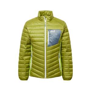 JACK WOLFSKIN Outdoorová bunda 'ROUTEBURN'  sivá / zelená / biela