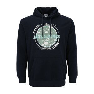 Jack & Jones Plus Mikina 'COFILT'  námornícka modrá / biela / nefritová / pastelovo zelená