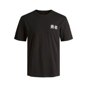 JACK & JONES Tričko 'TOKYO'  čierna / biela / červená