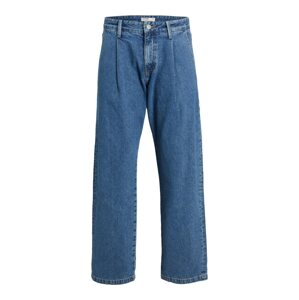 JACK & JONES Plisované rifle 'EDDIE'  modrá denim