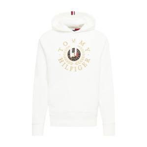 TOMMY HILFIGER Mikina  šedobiela / zlatá / tmavomodrá / červená