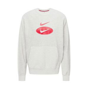 Nike Sportswear Mikina  sivá melírovaná / červená