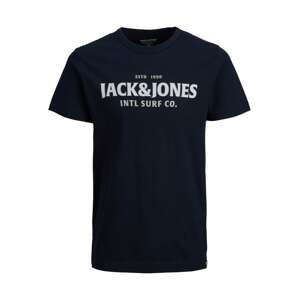 Jack & Jones Junior Tričko 'Breezy'  biela / námornícka modrá