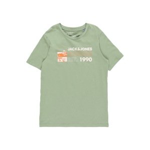 Jack & Jones Junior Tričko  zelená / oranžová / biela