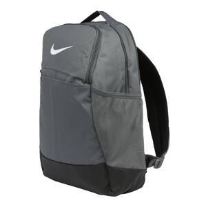 NIKE Športový batoh 'Brasilia 9.5'  sivá / čierna / biela