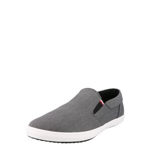 TOMMY HILFIGER Slip-on obuv  sivá melírovaná / čierna