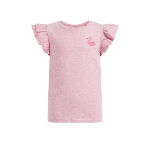 WE Fashion Tričko  s ružovými fľakmi / rosé / biela