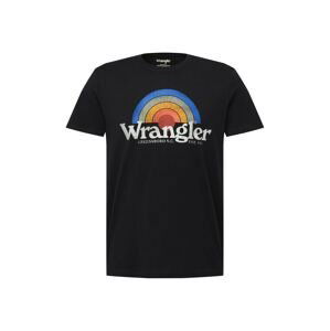 WRANGLER Tričko 'Sunrise'  čierna / biela / modrá / žltá / pastelovo červená