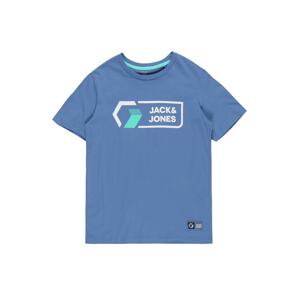 Jack & Jones Junior Tričko 'LOGAN'  modrá / biela / tyrkysová