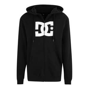 DC Shoes Športová mikina so zipsom  čierna / biela