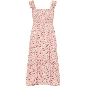 MYMO Letné šaty  zmiešané farby / ružová / biela