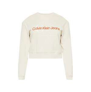 Calvin Klein Jeans Curve Mikina  béžová / oranžová / biela