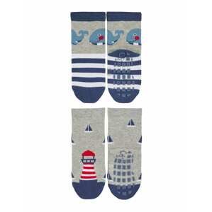 STERNTALER Ponožky  modrá / sivá / červená / biela