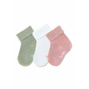 STERNTALER Ponožky  zelená / ružová / biela