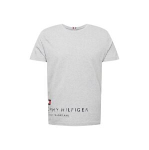 TOMMY HILFIGER Tričko  sivá melírovaná / čierna / červená / biela