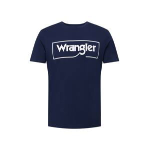 WRANGLER Tričko  tmavomodrá / biela