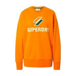 Superdry Mikina  tmavozelená / oranžová / biela