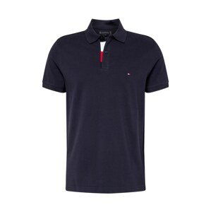 TOMMY HILFIGER Tričko 'Placket'  tmavomodrá / červená / biela