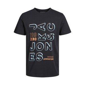 JACK & JONES Tričko 'BOOSTER'  čierna / tyrkysová / oranžová