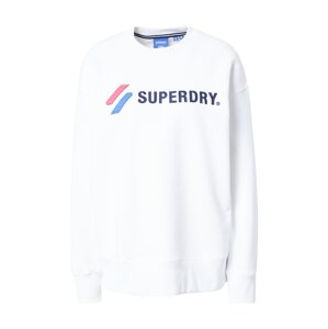 Superdry Mikina  biela / tmavomodrá / svetločervená / svetlomodrá