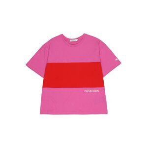 Calvin Klein Jeans Tričko  ružová / červená / biela