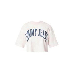 Tommy Jeans Tričko  námornícka modrá / svetloružová / biela