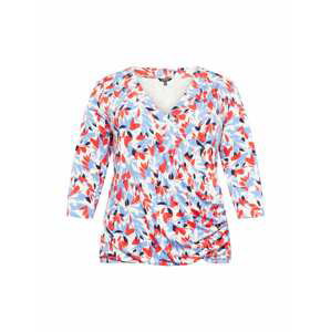 Lauren Ralph Lauren Plus Tričko 'ALAYJA'  dymovo modrá / biela / čierna / oranžovo červená