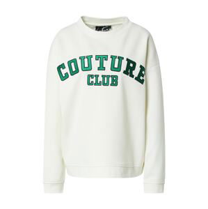 The Couture Club Mikina  biela / trávovo zelená / čierna