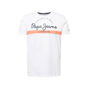 Pepe Jeans Tričko 'ABREL'  biela / námornícka modrá / broskyňová