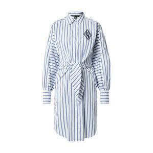 Lauren Ralph Lauren Košeľové šaty 'ESSIEN'  biela / svetlomodrá / svetlosivá