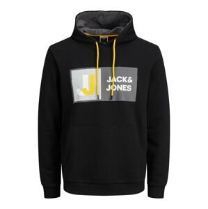 JACK & JONES Mikina 'LOGAN'  čierna / sivá / biela / žltá