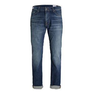 JACK & JONES Džínsy 'Mike Wood'  modrá denim / koňaková