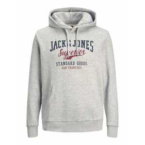 JACK & JONES Mikina  námornícka modrá / svetlosivá / tmavočervená