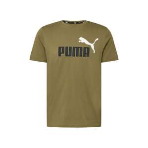 PUMA Funkčné tričko  tmavozelená / čierna / biela