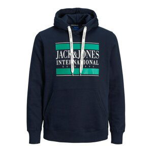 JACK & JONES Mikina  námornícka modrá / biela / zelená