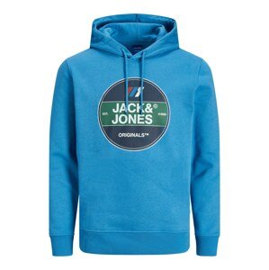 JACK & JONES Mikina 'Nate'  námornícka modrá / biela / červená / tmavozelená