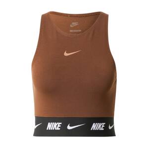 Nike Sportswear Top  hnedá / svetlohnedá / biela / čierna