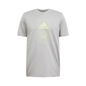 ADIDAS SPORTSWEAR Funkčné tričko  pastelovo žltá / svetlosivá