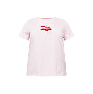 Tommy Hilfiger Curve Tričko  svetloružová / červená / svetločervená / biela