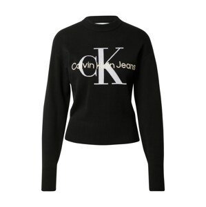 Calvin Klein Jeans Sveter  čierna / sivá / krémová