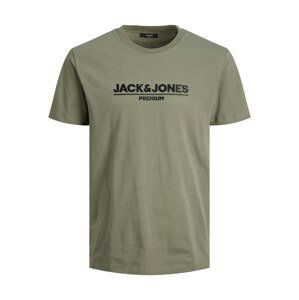 JACK & JONES Tričko 'Jadon'  olivová / čierna