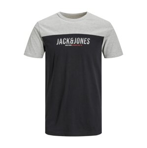 JACK & JONES Tričko 'Dan'  sivá melírovaná / červená / čierna / biela