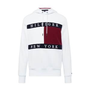 TOMMY HILFIGER Mikina  biela / námornícka modrá / vínovo červená