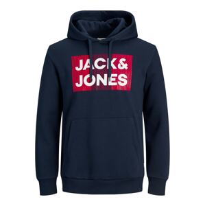 JACK & JONES Mikina  tmavomodrá / červená / biela