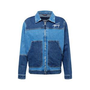 Tommy Jeans Prechodná bunda  modrá denim / tmavomodrá / biela